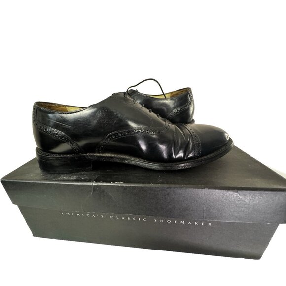 Bostonian Mens 10D Oxford Dress Shoe Black Jefferson Office Heritage Boxed Work - Picture 9 of 15
